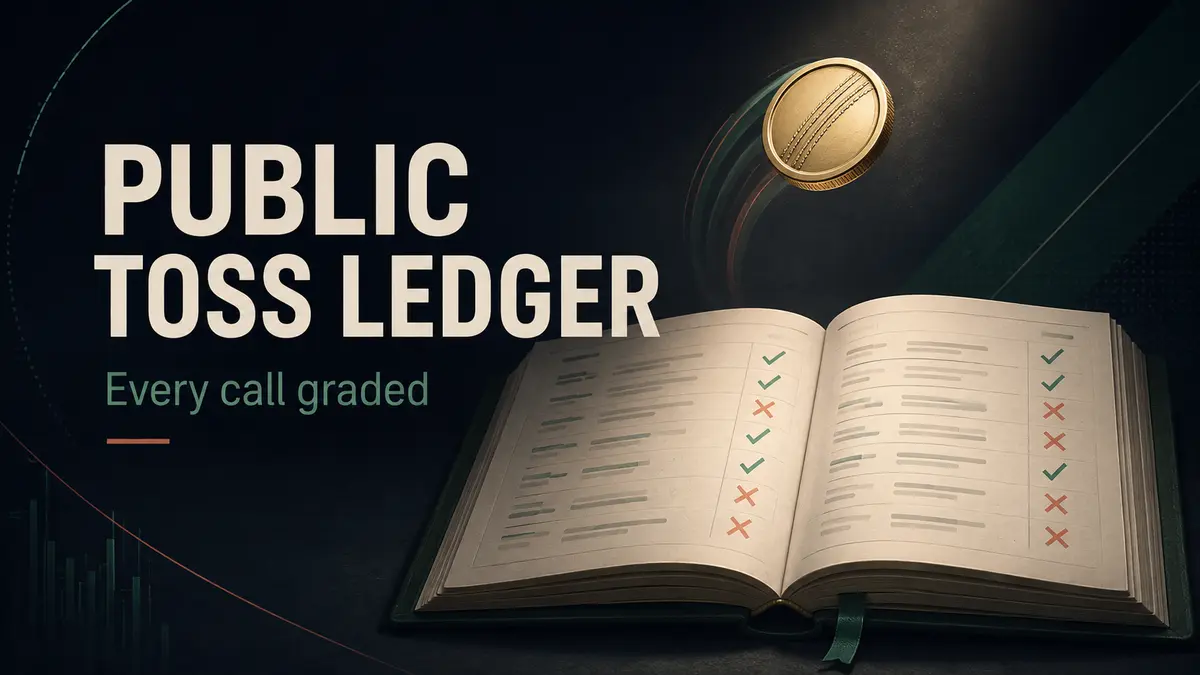 Illustrated public toss ledger with graded check and cross marks beneath a toss coin