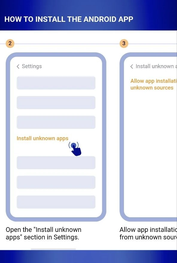 Paripesa Android install guide: open Install unknown apps in Settings, then allow installs from unknown sources