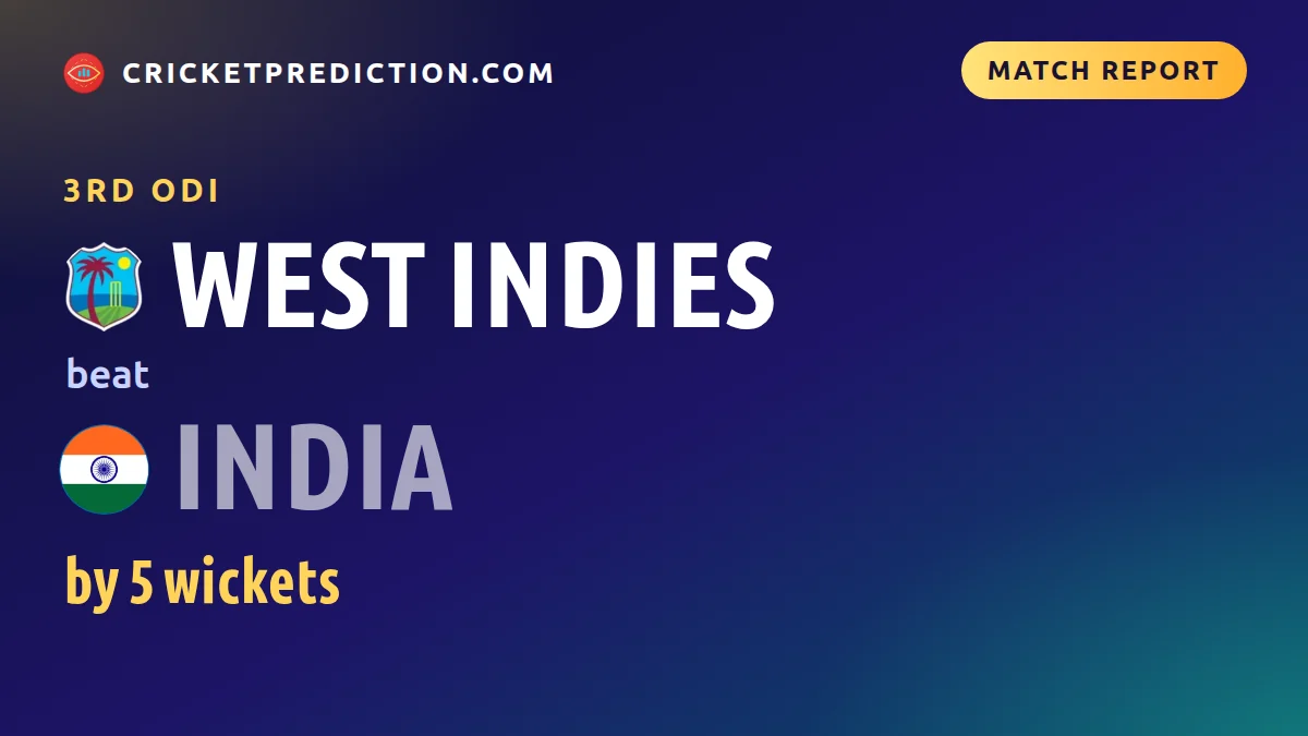 India vs West Indies 3rd ODI: Shai Hope 162 not out