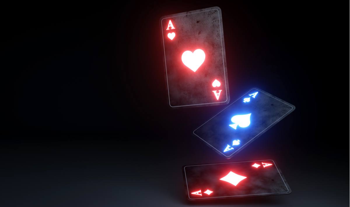 Three aces playing cards