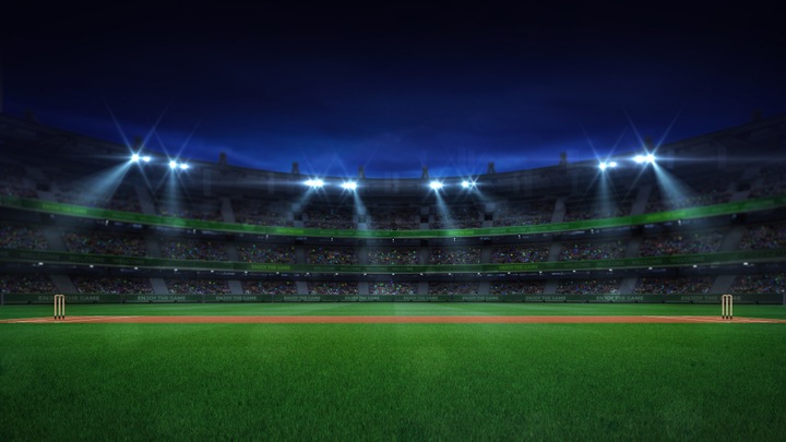 Cricket arena at night