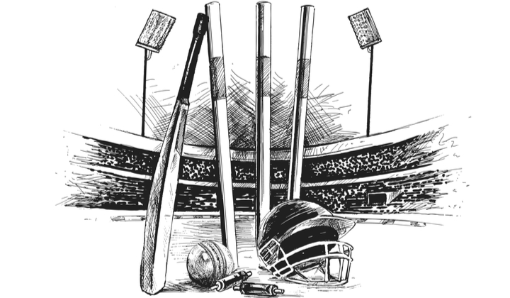 Cricket gear and stadium