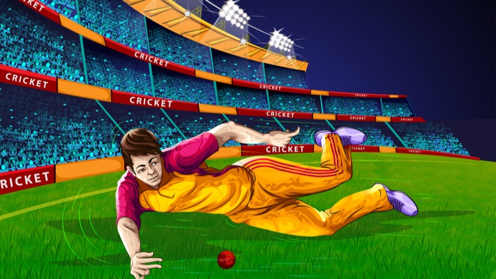 Catching cricket ball